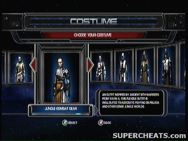 force unleashed costume codes